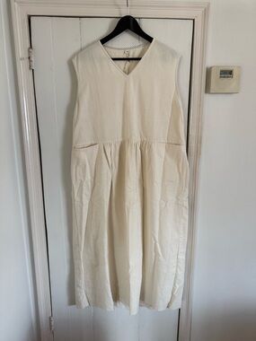 Runaway Bicycle Cream Sleeveless Dress